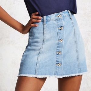 Forever 21 Button Denim Mini Skirt